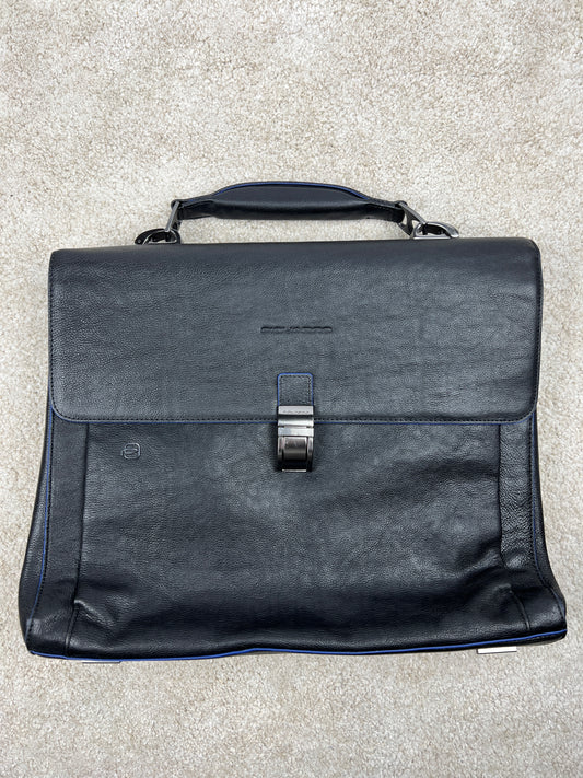 Piquadro Blue Square Leather Briefcase