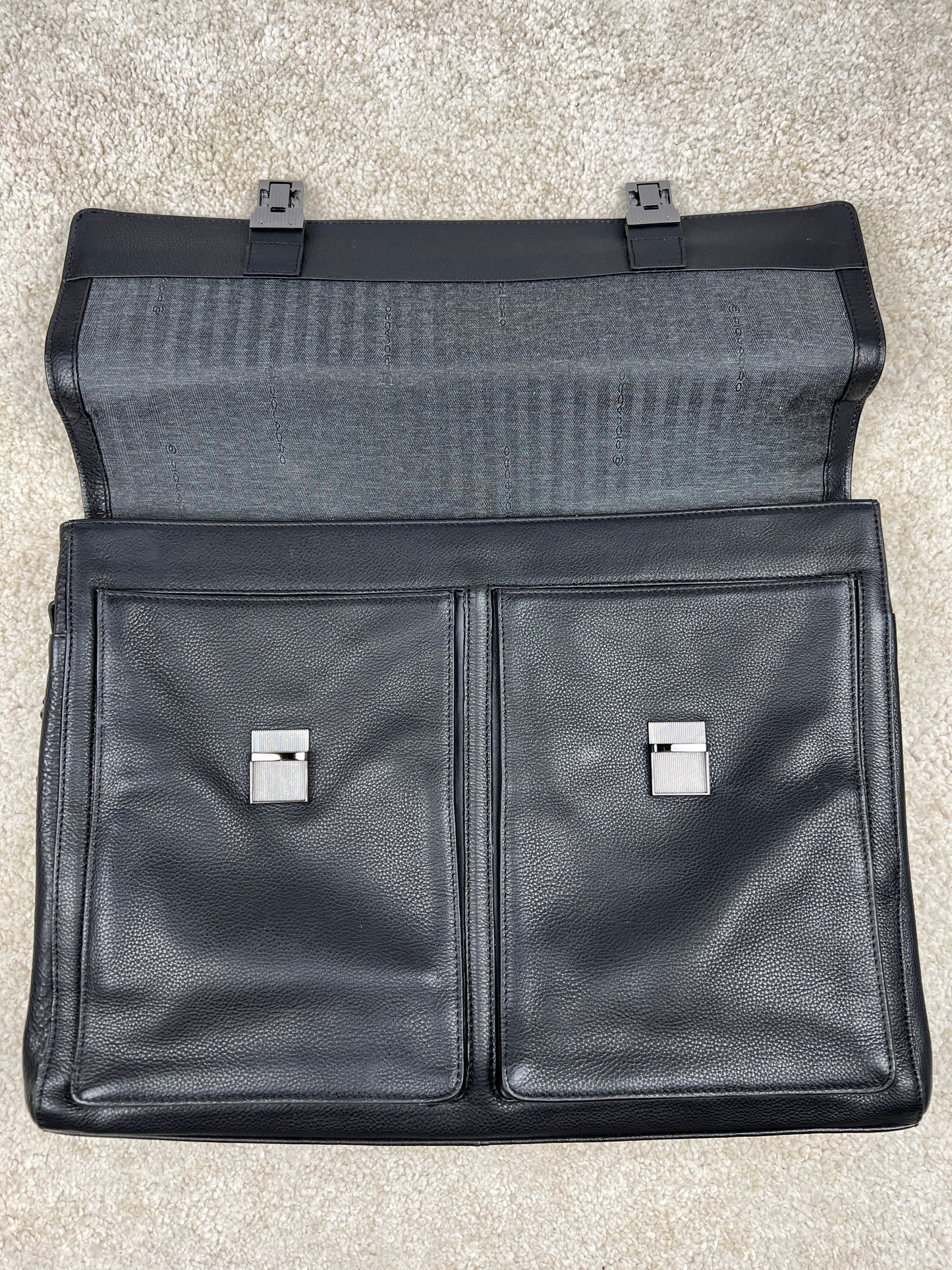 Cartella Porta Laptop in Pelle Piquadro Ronnie Nera