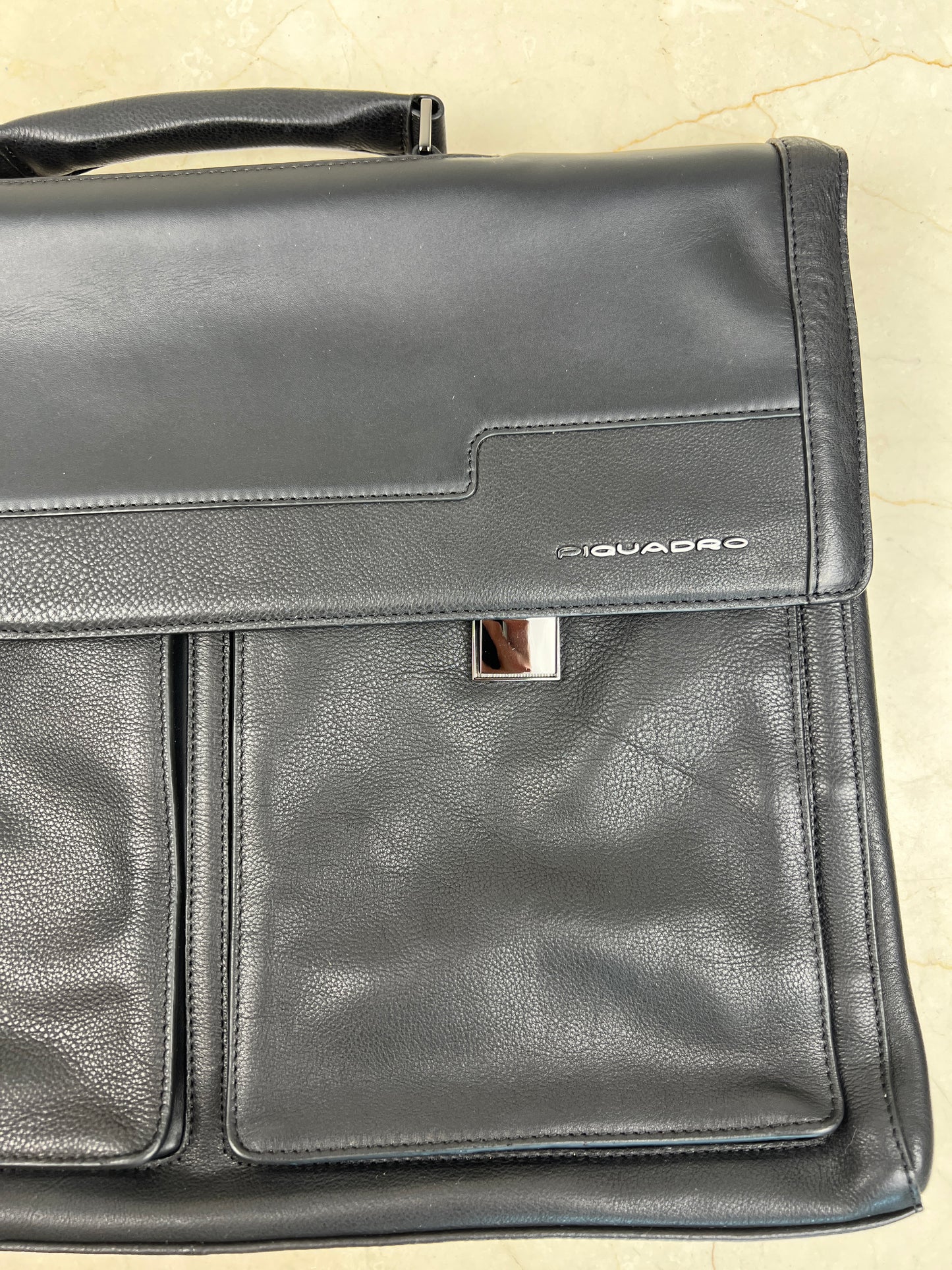 Cartella Porta Laptop in Pelle Piquadro Ronnie Nera