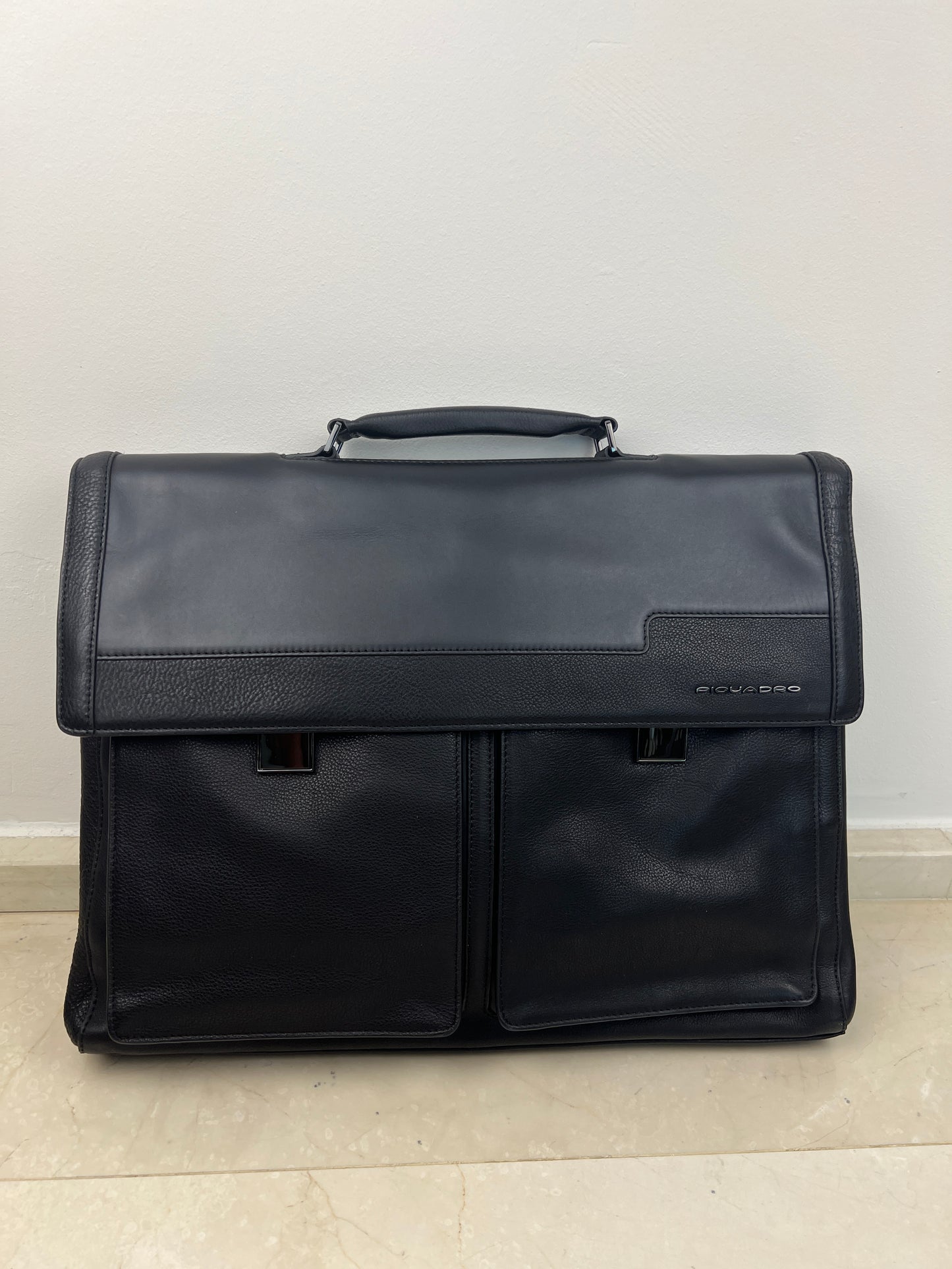 Piquadro Ronnie Schwarz Leder-Laptoptasche