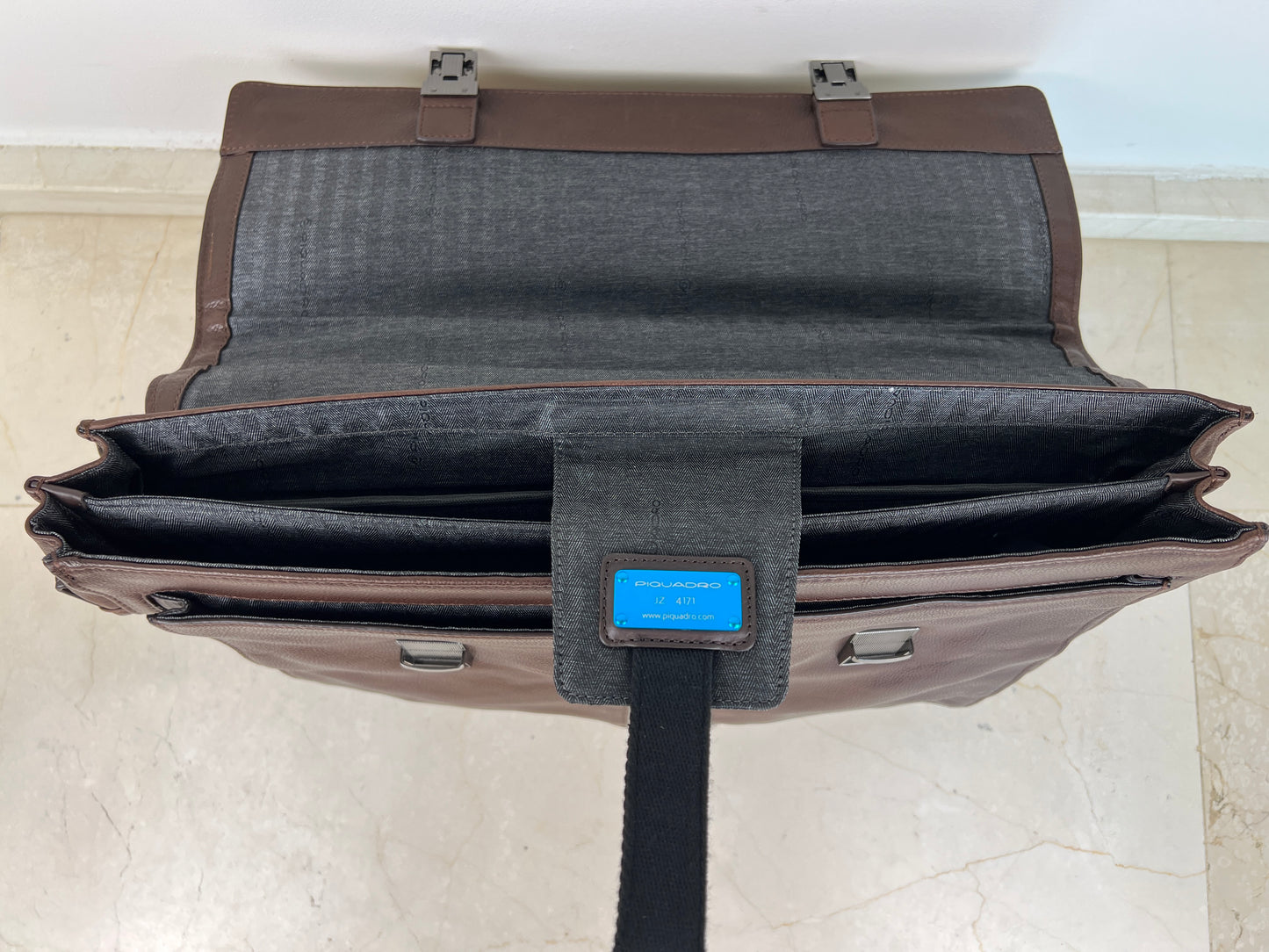 Cartella Porta Laptop in Pelle Piquadro Ronnie Marrone